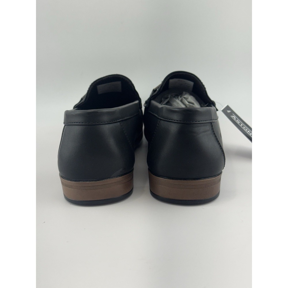 Aston Marc Men's Perforated Bit Loafers Black Dress Slip-On Men's Size 9 - Picture 3 of 9